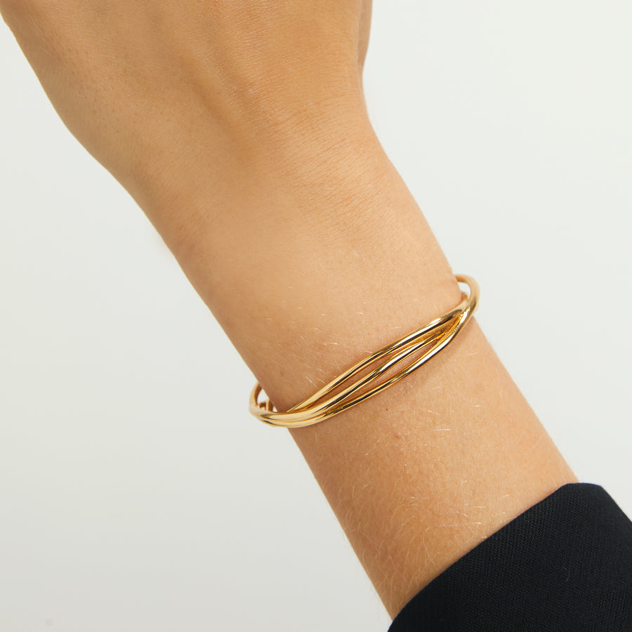 EVOLVE GOLD BRACELET_Bangle Bracelet_3_ALEYOLE JEWELRY